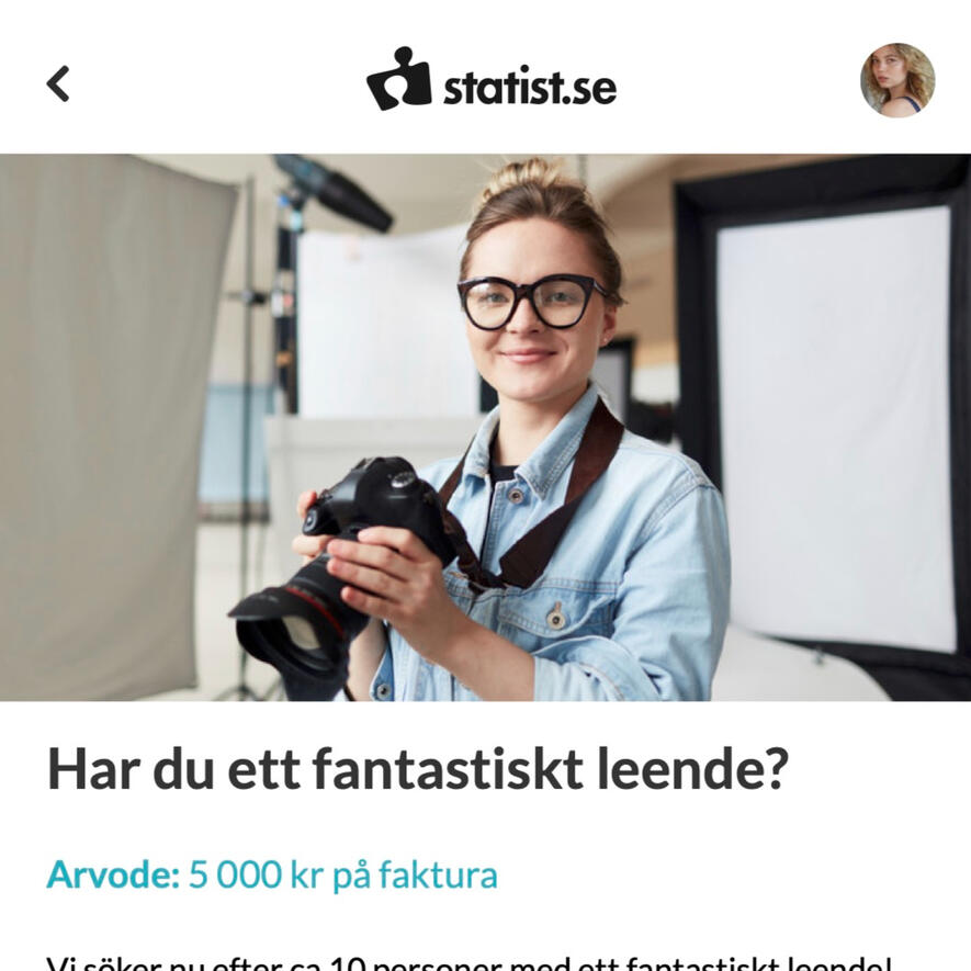 UI för jobb på Statist.se