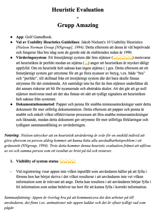 Heuristic Evaluation