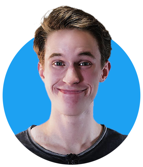 UX-Designer Filip Alexandrow i en blå cirkel